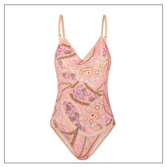 NWT Spell & The Gypsy City Lights Bodysuit Peach Size Large - Picture 8 of 9